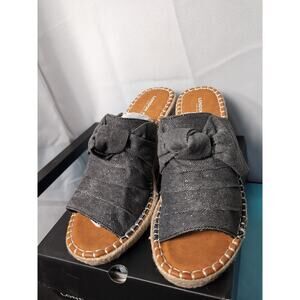 LONDON FOG Womens Heidi Espadrille Wedge Sandals with Knotty Bow Detail size 9.5
